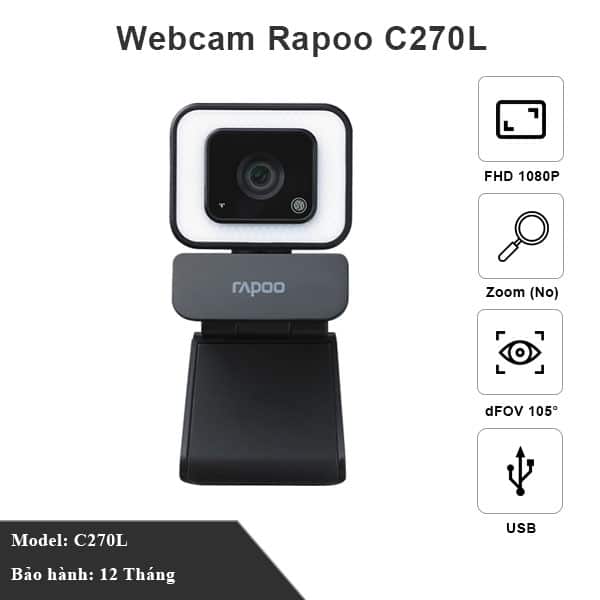 webcam rapoo c270l full hd 1080p