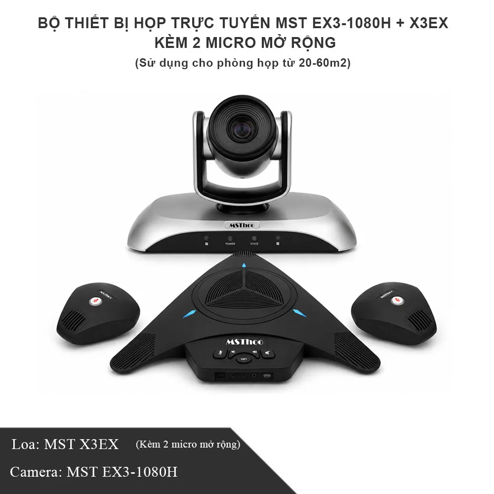 Bộ thiết bị họp hội nghị trực tuyến MST EX3-1080H + X3EX